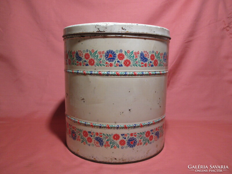 Old large metal flour box, spice holder