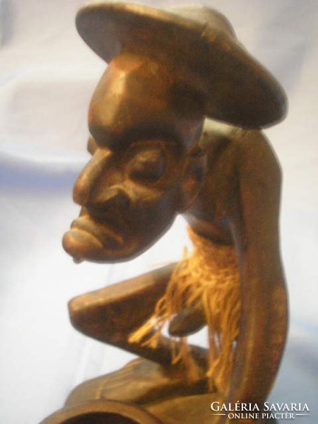 U1 large African erotic sandalwood sculpture 28-cm rarity in one carved unconnected beauty