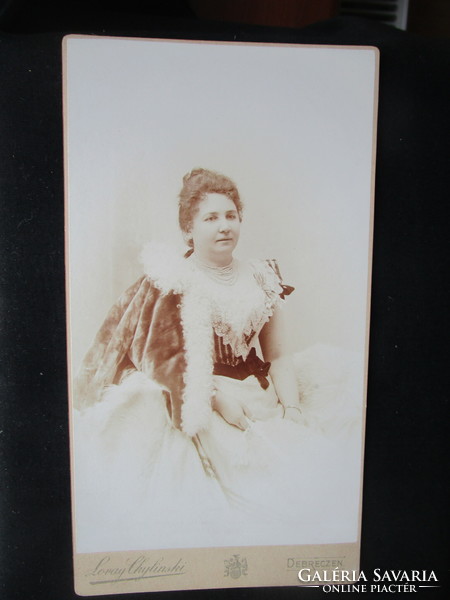 Cca 1895 noble noble lady lady Hungarian decor from Debrecen original marked contemporary photo Csengery Ida