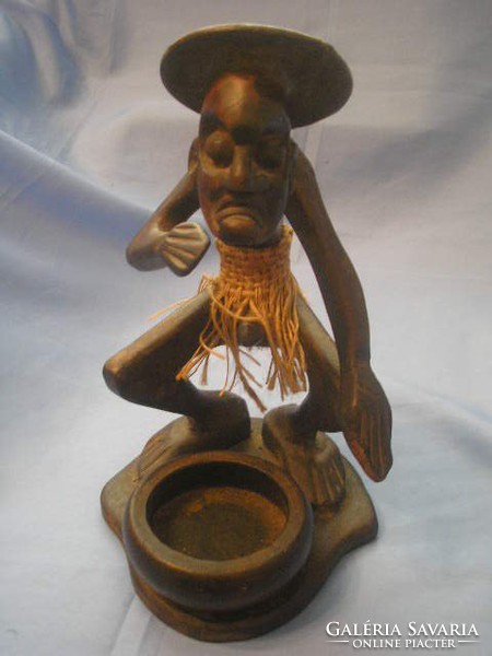 U1 large African erotic sandalwood sculpture 28-cm rarity in one carved unconnected beauty