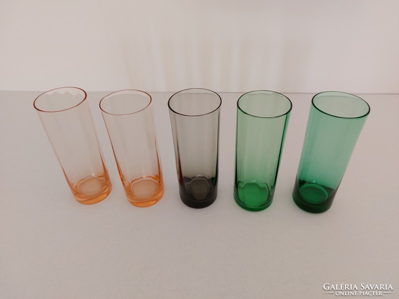 Retro színes pohár régi üvegpohár 5 db