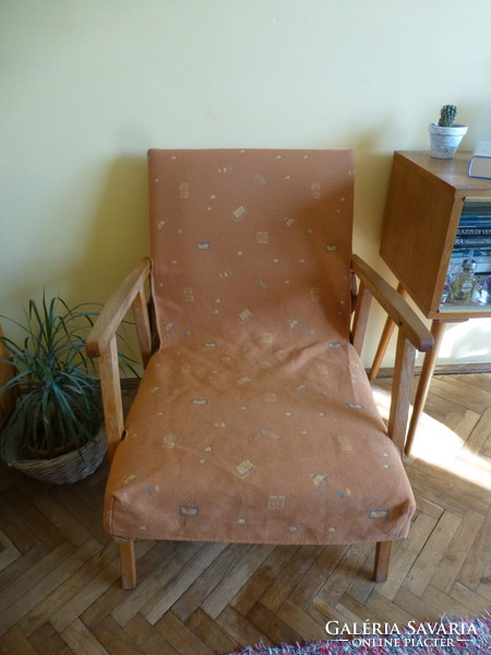 Retro karfás fotel,makulátlan eredeti kárpittal