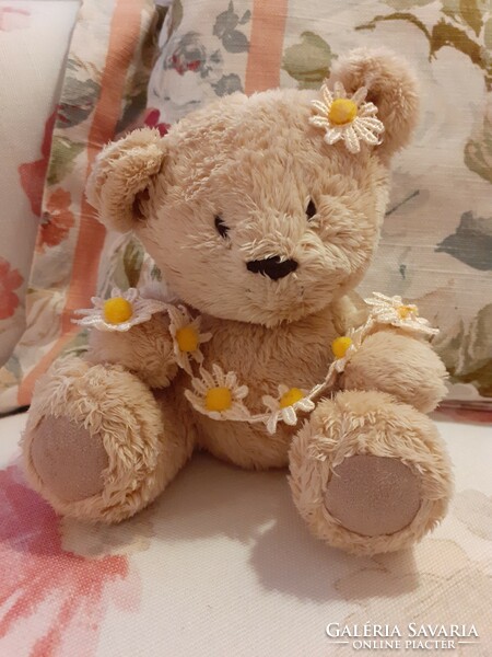 TEDDY BEAR - vintage Watermark Amy's Bear daisy chain press plüss mackó virág füzér / sorszámozott