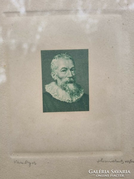 Van Dyck acélmetszet kép jelzett