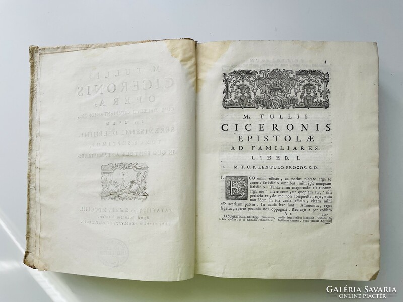 Cicero's opera II by M. Tullii. His volume - 1753