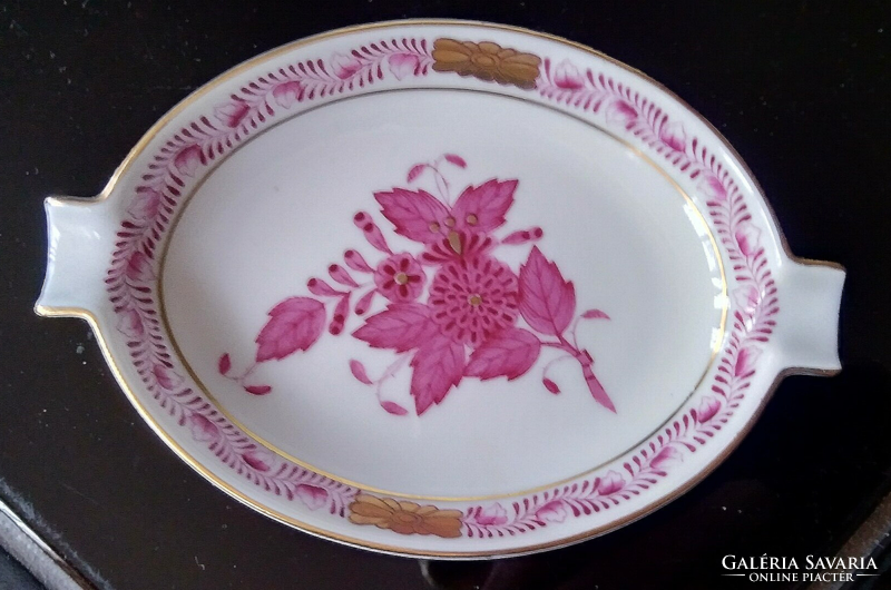 Antique Herend hand-painted purple Appony pattern ashtray, ashtray