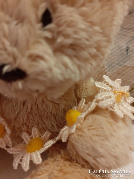 Teddy bear - vintage watermark amy's bear daisy chain press plush teddy bear flower garland / numbered