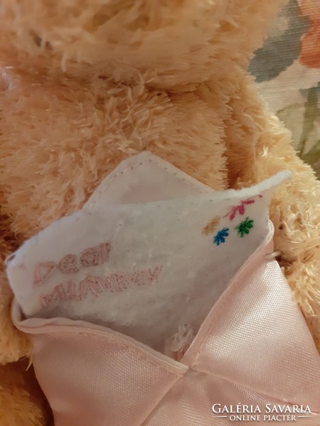 TEDDY BEAR - Woolworths plüss maci anyák napi levél a kezében Dear Mummy