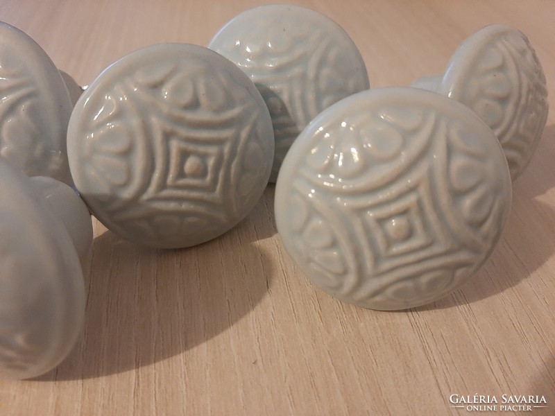 Beautiful embossed porcelain furniture buttons provence, vintage