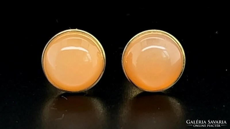 Real Moonstone Gemstone Earrings 9k Gold Ear - New