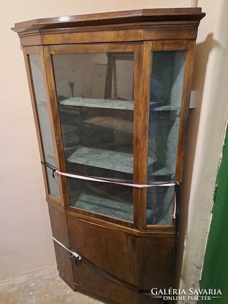 Bidermeier corner display case from the 19th century