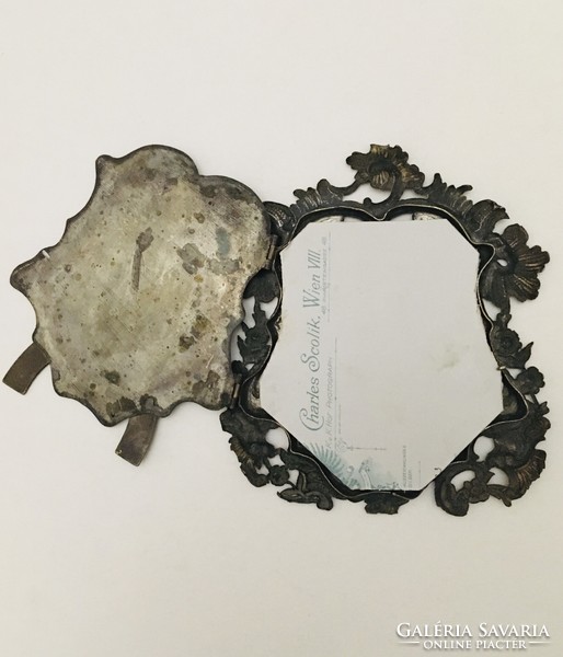 Antique biedermeier frame photo holder copper