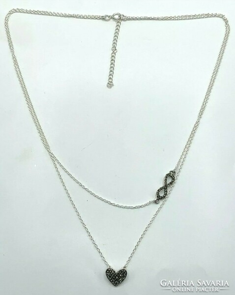 Szív & infinity - végtelen collier nyaki ,  925 sterling ezüst   új