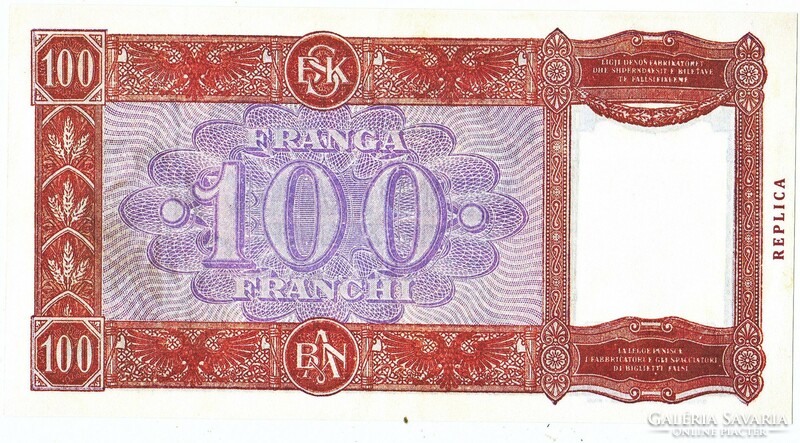Albánia 100 franga 1940 REPLIKA UNC