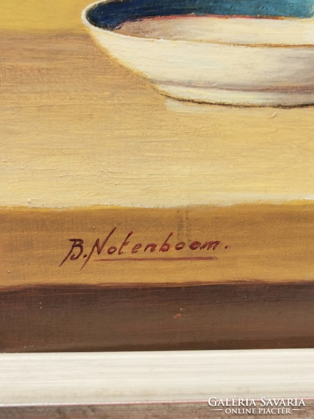 Bert Notenboom (1942-2011) Orgona csokor csendélet- Világhírű holland festő festménye