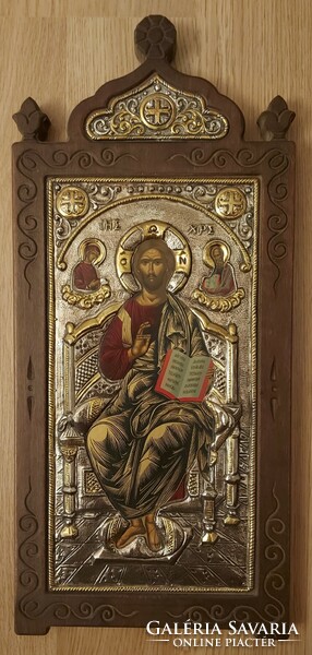Icon with silver plate 45x20 cm