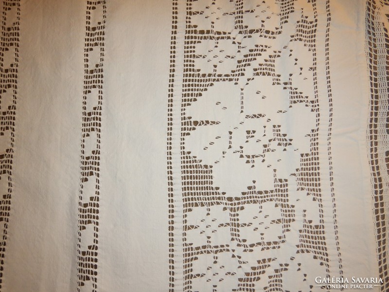 Openwork, very old tablecloth, table runner