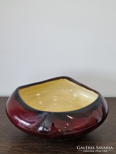 Large applied art ceramic bowl, offering, bowl, with decorative glaze (23 cm)