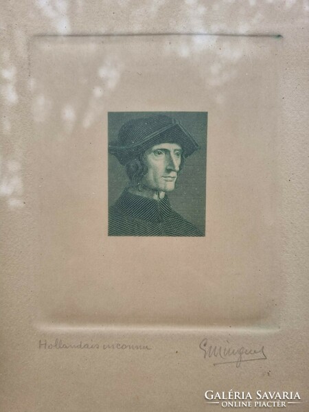 Dutch steel engraving portrait