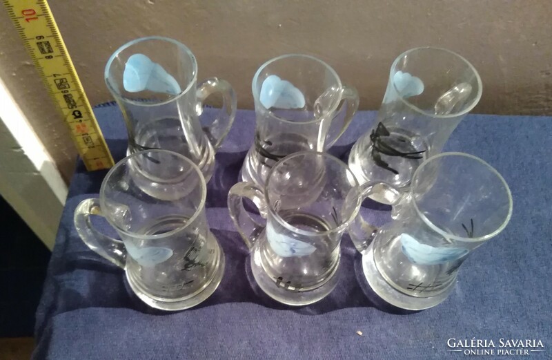Pálinkás üveg pohár készlet 6 db-os