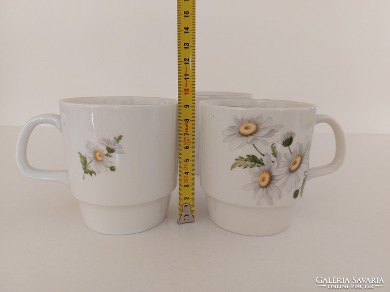 Retro 3-piece lowland porcelain daisy mug tea cup