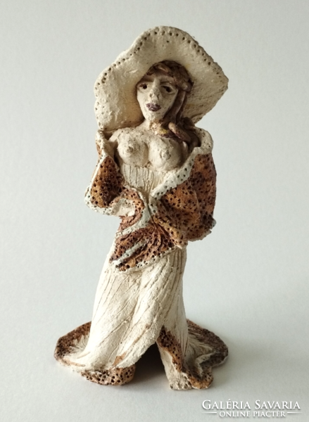 Marked samott woman figural, statue