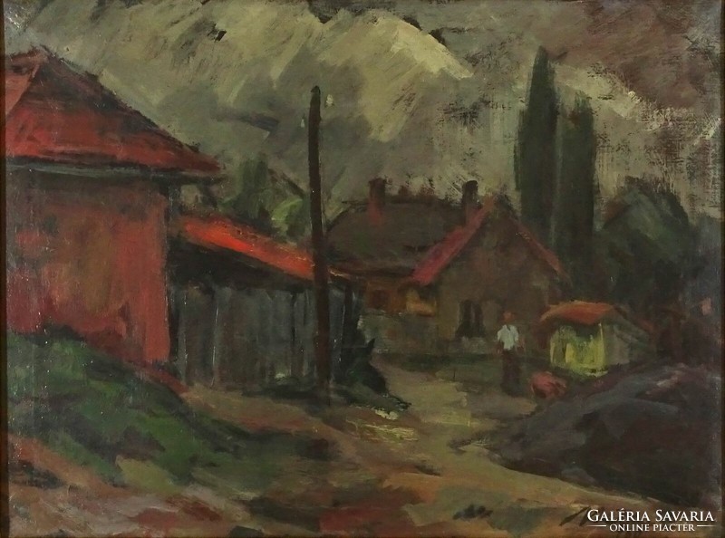 1L111 xx. Century Hungarian painter: street detail