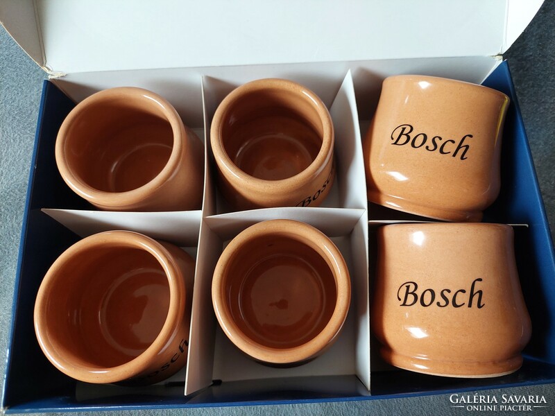 Brandy cups with bosch marking, 6 new!
