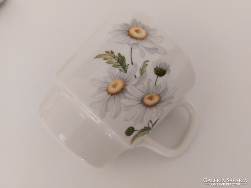 Retro 3 db Alföldi porcelán margarétás bögre teás csésze