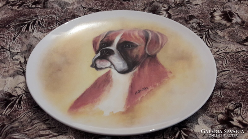 Boxer dog porcelain decorative plate (l3062)