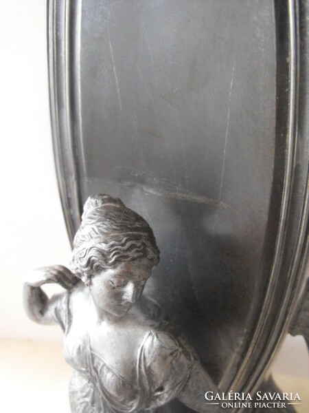 Secession period pewter vase with statue