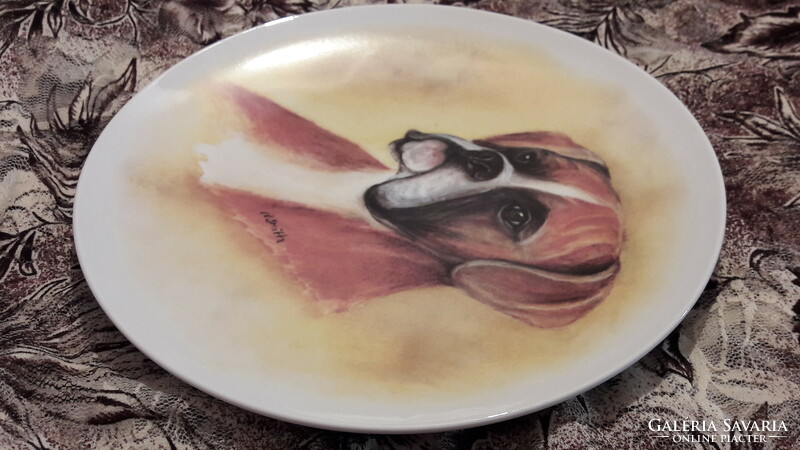 Boxer dog porcelain decorative plate (l3062)
