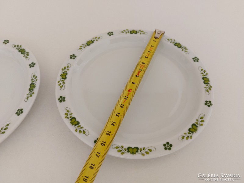 Retro lowland porcelain green floral small plate 2 pcs