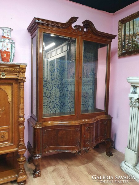 Carved antique quality Chippendale display case