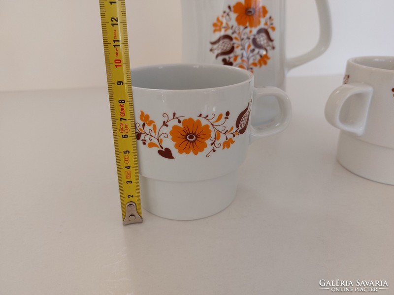 Retro lowland porcelain floral jug mug tea cup 3 pcs