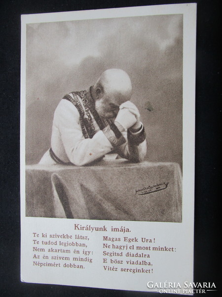 1909 HABSBURG FERENC JÓZSEF CSÁSZÁR MAGYAR KIRÁLY JELZETT KORABELI EREDETI FOTÓ - LAP