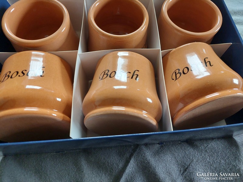 Brandy cups with bosch marking, 6 new!