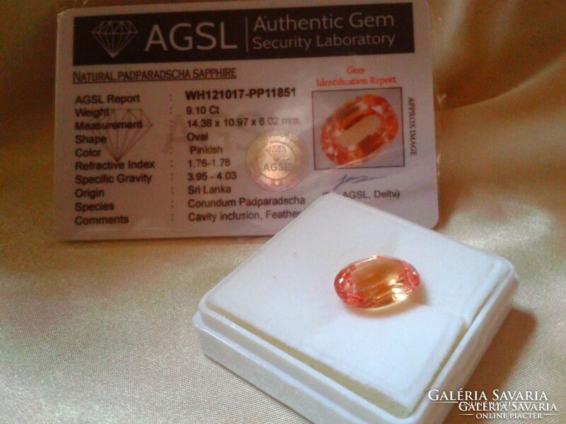 9.10 Ct padparadscha .With certificate