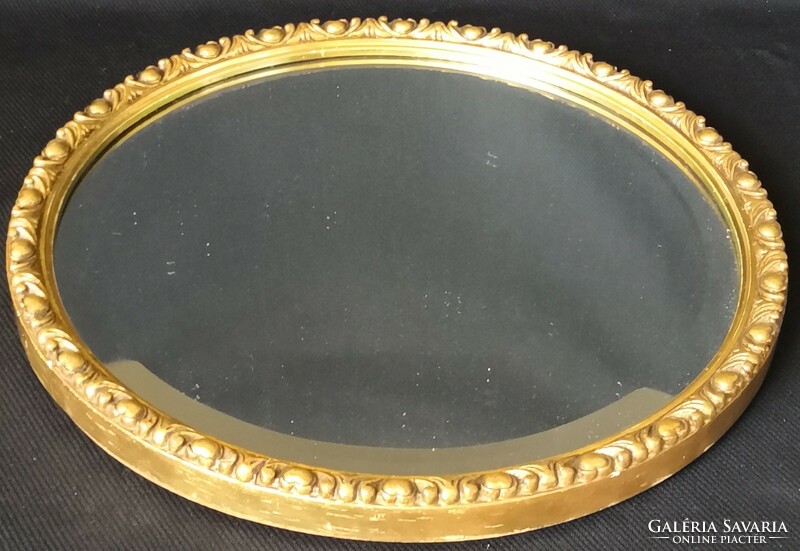 Dt/160 - gold-plated, decorative frame, frosted, circular wall mirror