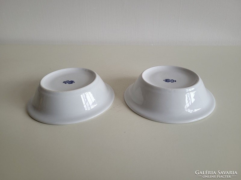 Régi retro 2 db Alföldi porcelán 2 barna csíkos kis mély tál kompótos tálka