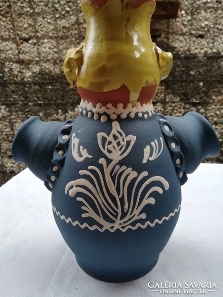 Old figural earthenware vase 25 cm