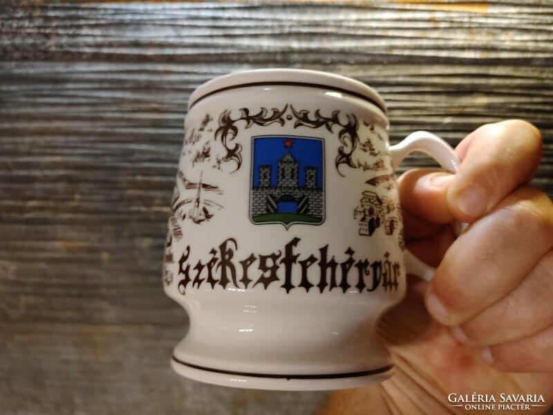 Hollóházi porcelán Székesfehérvár   sörös korsó
