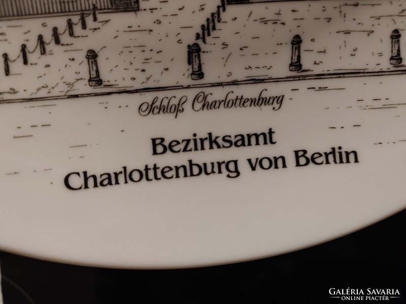 24 cm Charlottenburg von Berlin fali dísztányér   kastély