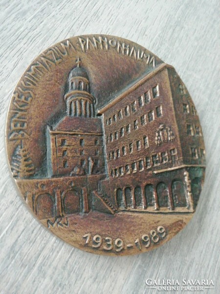 Panonhalma bronz plakett Bencés gimnázium 1939 - 1989