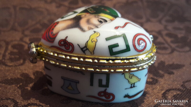 Egyiptomi porcelán szelence, dobozka 2. (M2996)