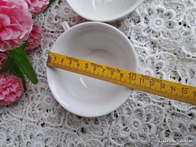 Gyönyörű ritka  antik porcelán virágos komabögre teáscsésze csészék komacsésze Gyűjtői szépség