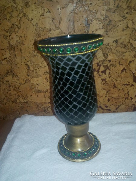 Glass mosaic vase