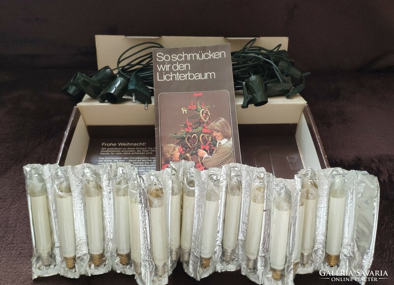 Vintage karácsonyfa égősor gyertyaizzókkal OSRAM