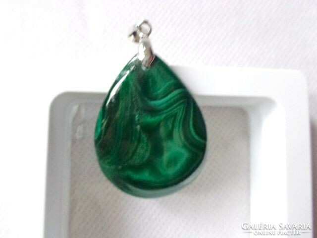 Malachite large oval pendant