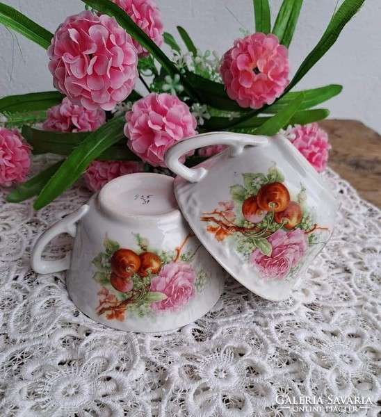 Beautiful Rare Antique Porcelain Floral Rose Koma Mug Tea Cup Cups Koma Cup Collector's Beauty